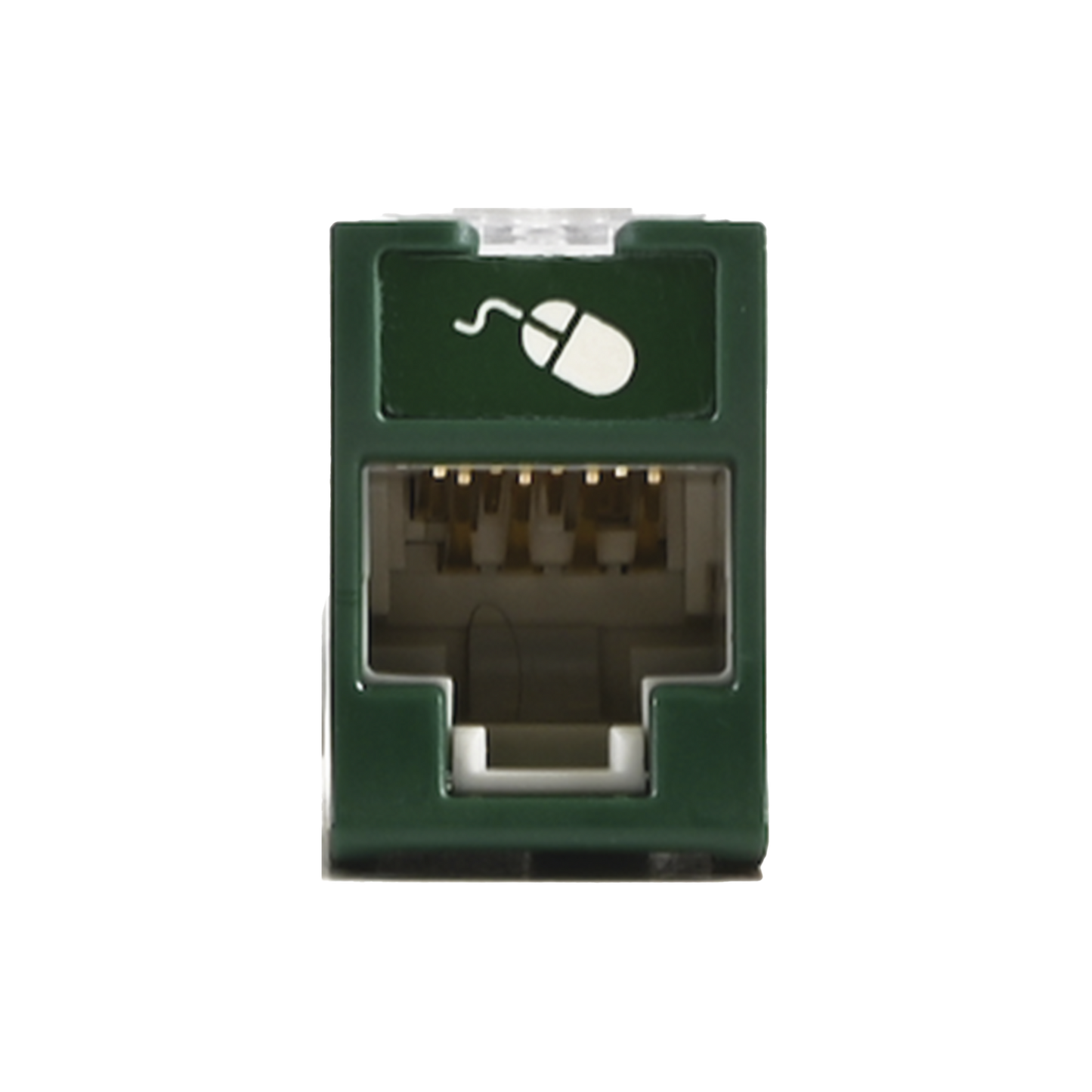 Jack UltraMAX Cat5e, UTP, Montaje híbrido en Placa de Pared (Plano y Angulado), Color Verde, Punch Down