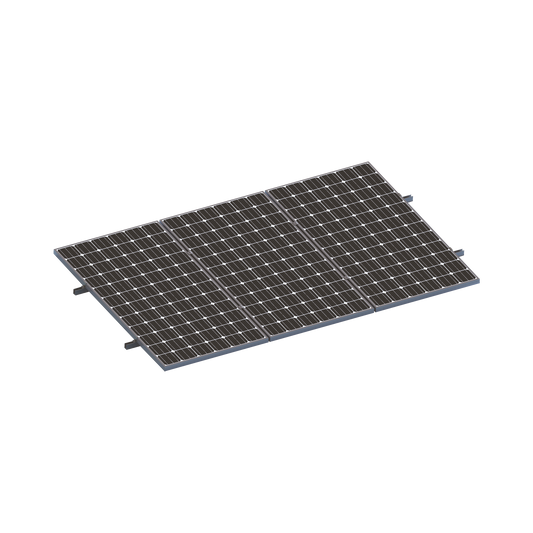 Kit De Minirieles Para Panel Solar Arreglo 1X3  Para Instalación Plano En Lámina