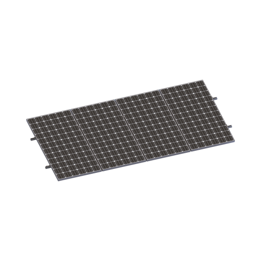 Kit De Minirieles Para Panel Solar Arreglo 1X4 Para Instalación Plano En Lámina