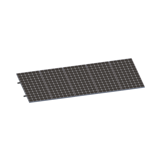 Kit De Minirieles Para Panel Solar Arreglo 1X5 Para Instalación Plano En Lámina