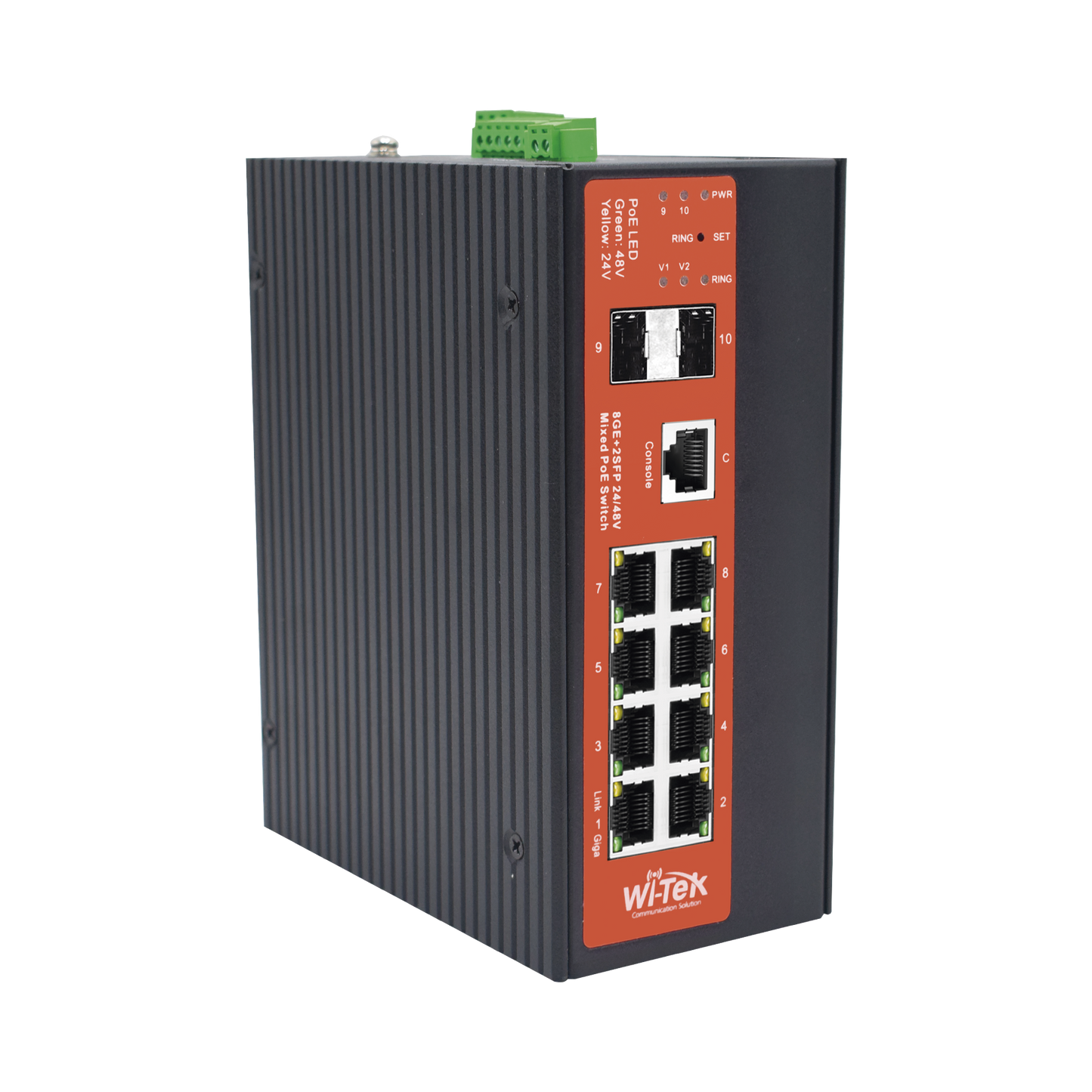 Switch Industrial Administrable Gigabit con 2 Puertos PoE bt + 6 Puertos PoE af/at o 24 V Pasivo + 2 SFP Gigabit, 240 W
