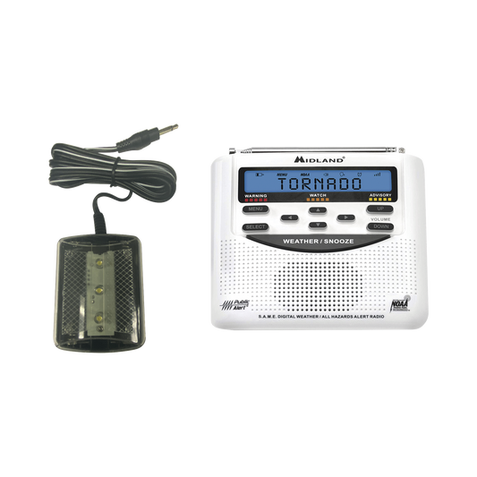 Radio receptor del Sistema de Alerta Sísmica Mexicano y meteorológico NOAA, vía radio en VHF y mediante códigos EAS-SAM, incluye Luz LED STR180