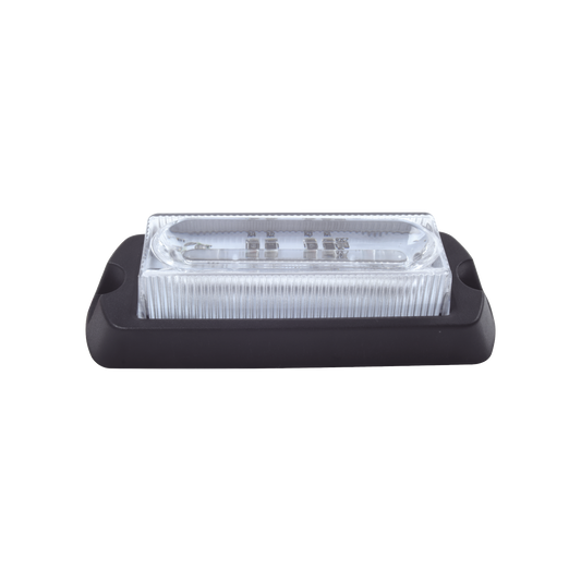 Luz Auxiliar Ultra Brillante X13 de 4 LEDs, color Ámbar, con mica transparente.