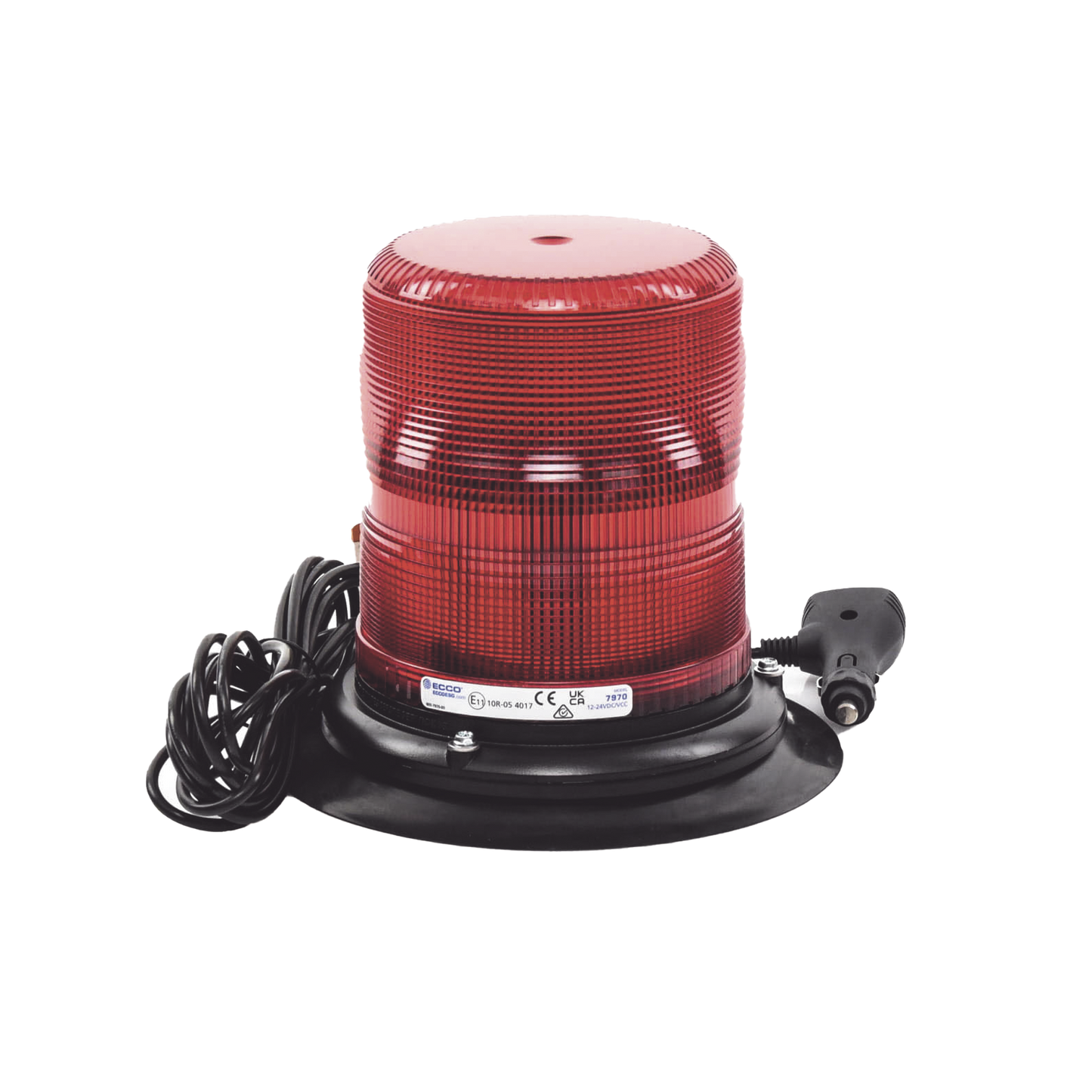 Baliza LED color rojo con montaje magnético de succión de 7" de altura