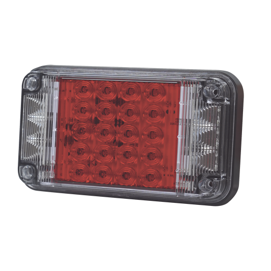 Luz de Advertencia de 7X4", Color Rojo, Con Luces de Trabajo, Ideal para Ambulancias