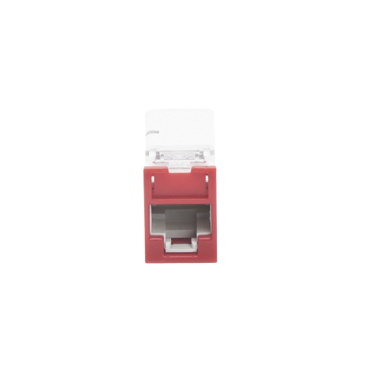 Jack Z-MAX UTP Categoría 6, Montaje híbrido en Placa de Pared (Plano y Angulado), Color Rojo