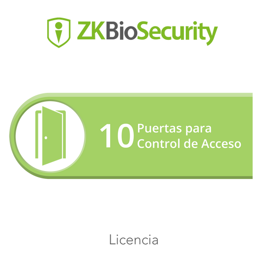 Licencia para ZKBiosecurity permite gestionar hasta 10 puertas para control de acceso